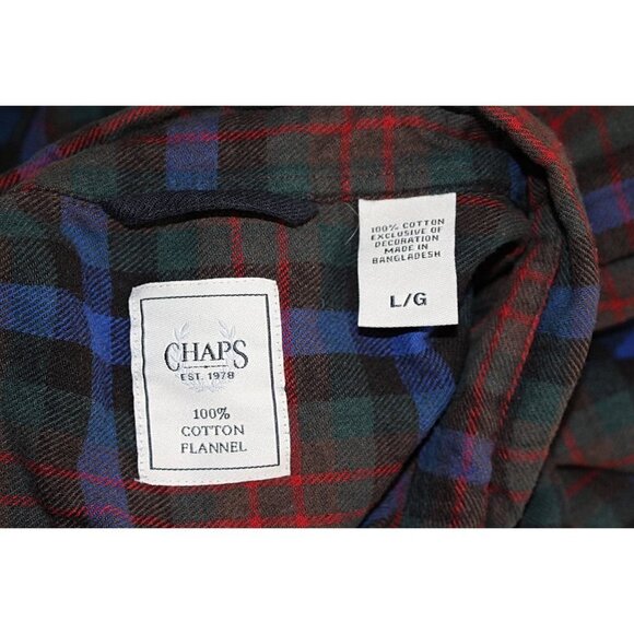 Chaps Ralph Lauren - Mens Button Down Flannel Shirt w/Pocket Emblem, Lrg Oversiz - Picture 3 of 7